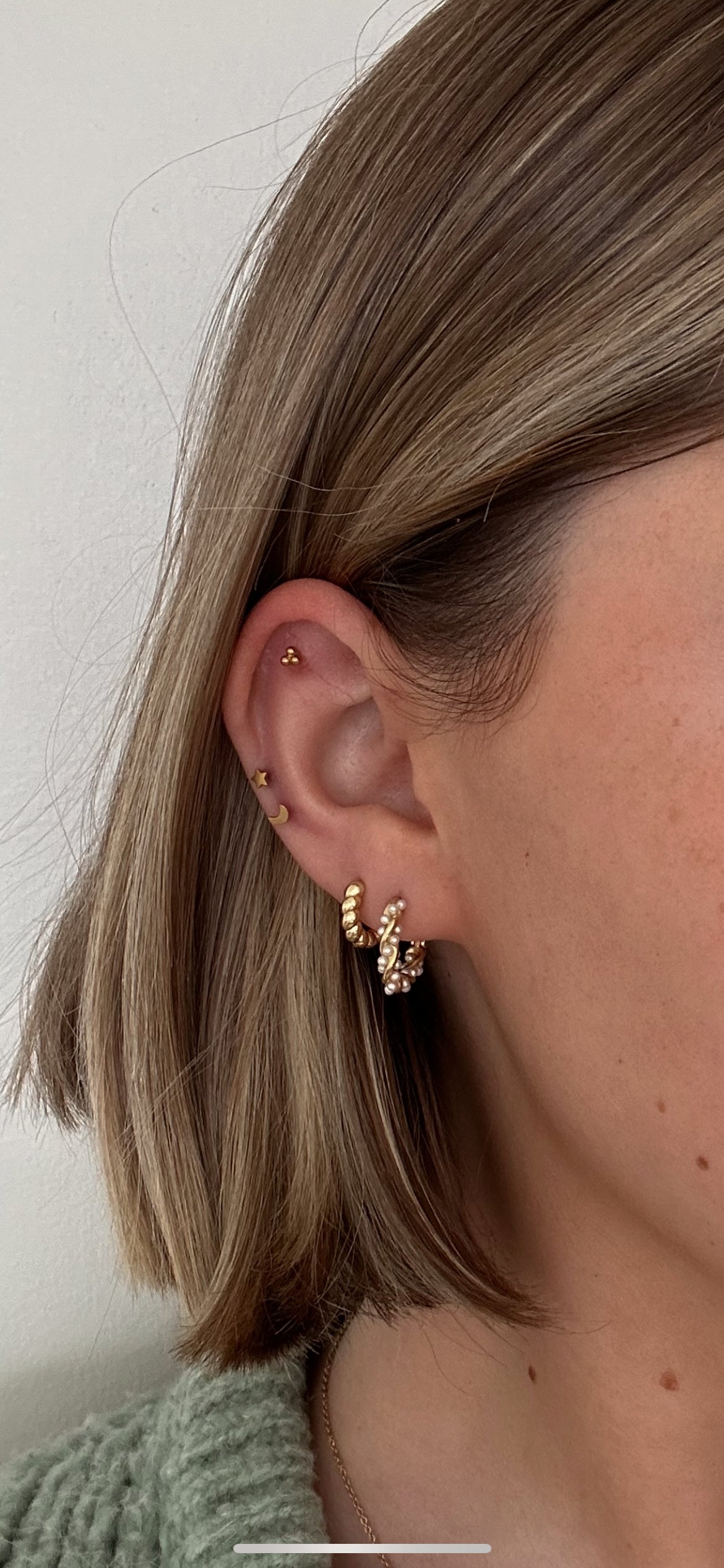 Twisted Pearl Hoops