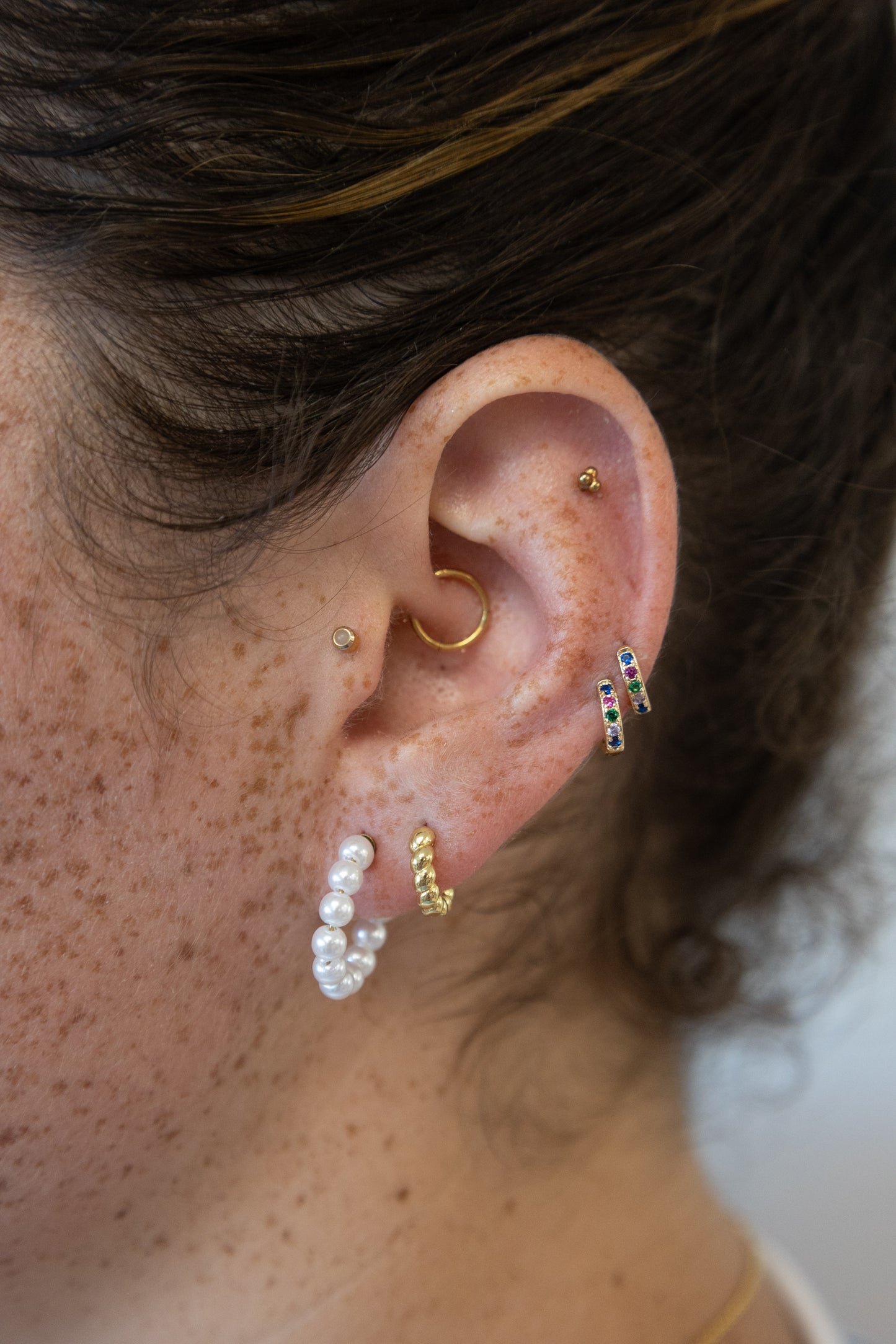 Chunky Pearl Hoops